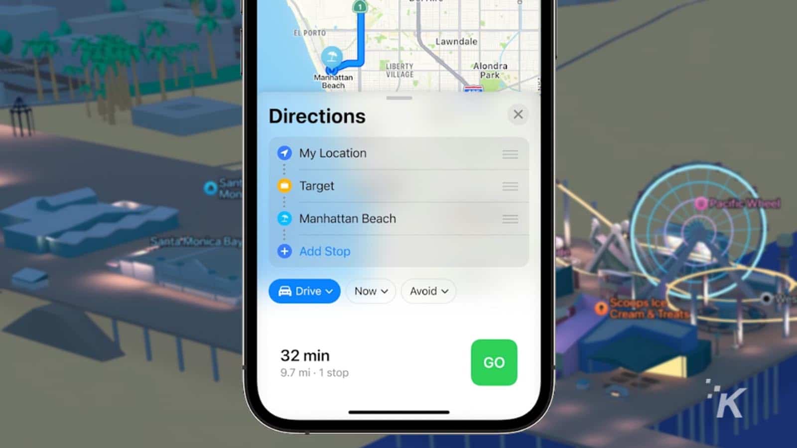 funcția Apple Maps multistop