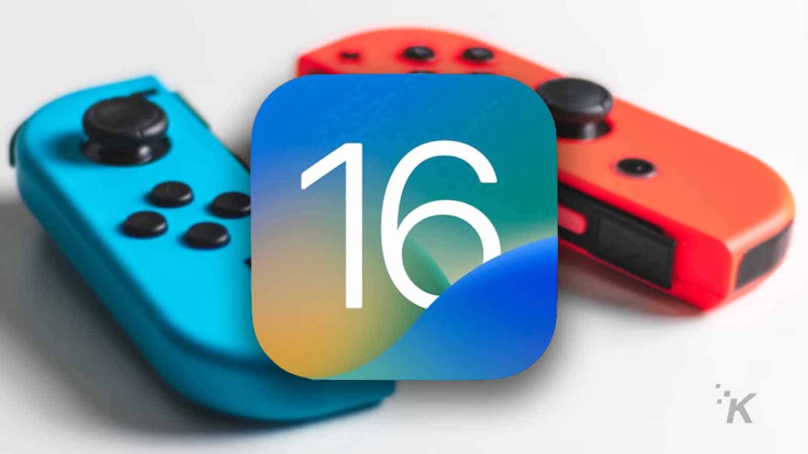 Controladores joy-con e ícono de ios 16 para Apple