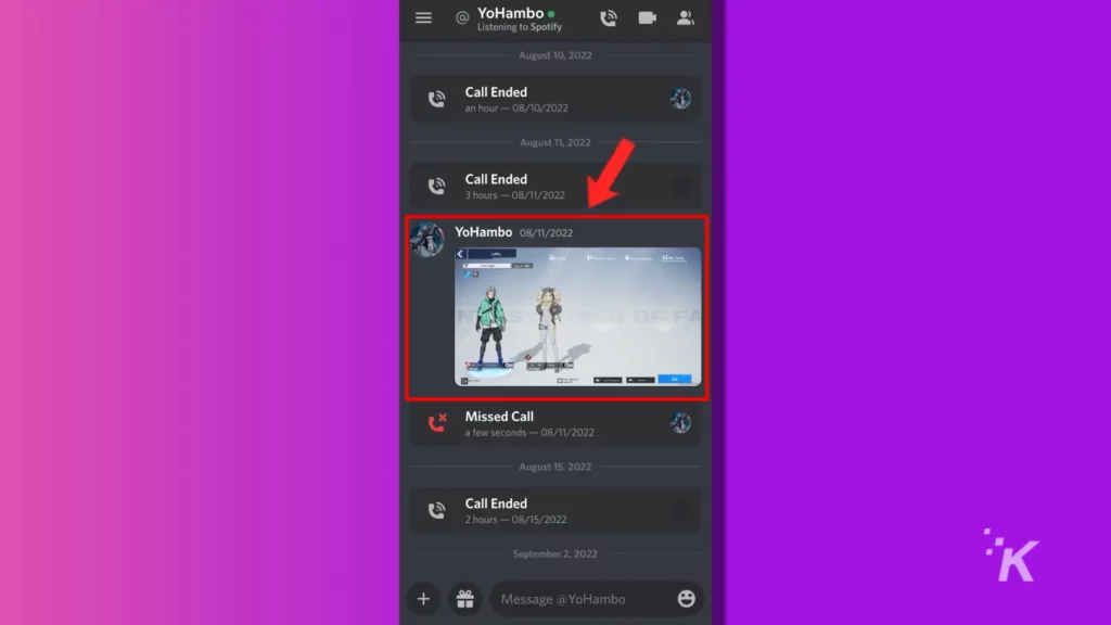 Discord Mobile Hold wiadomość do raportu