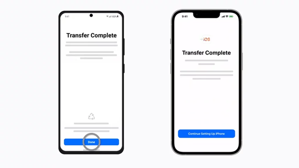 klik selesai di ponsel Android dan klik lanjutkan di iPhone