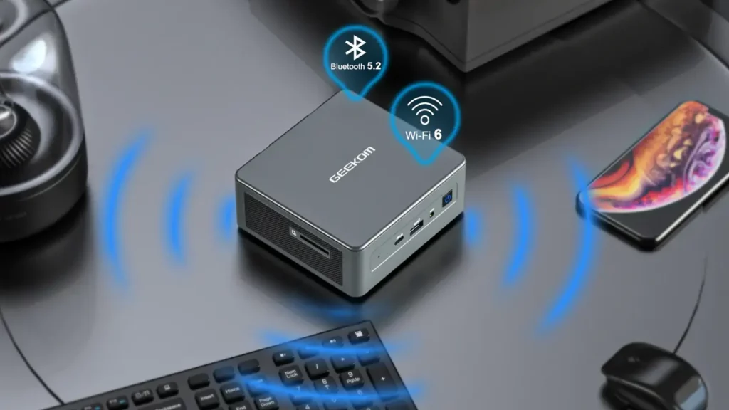 Mini IT รุ่นที่ 11 บนโต๊ะแสดง wifi