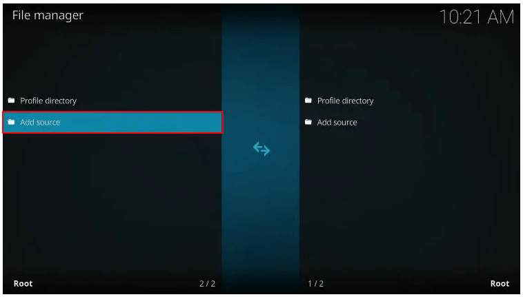 Kodi File Manager - Add source