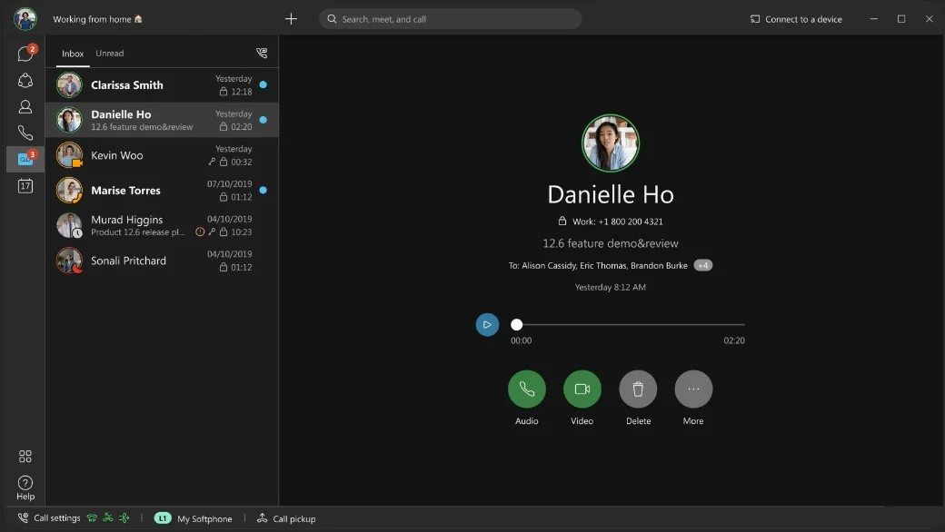 Webex 语音邮件