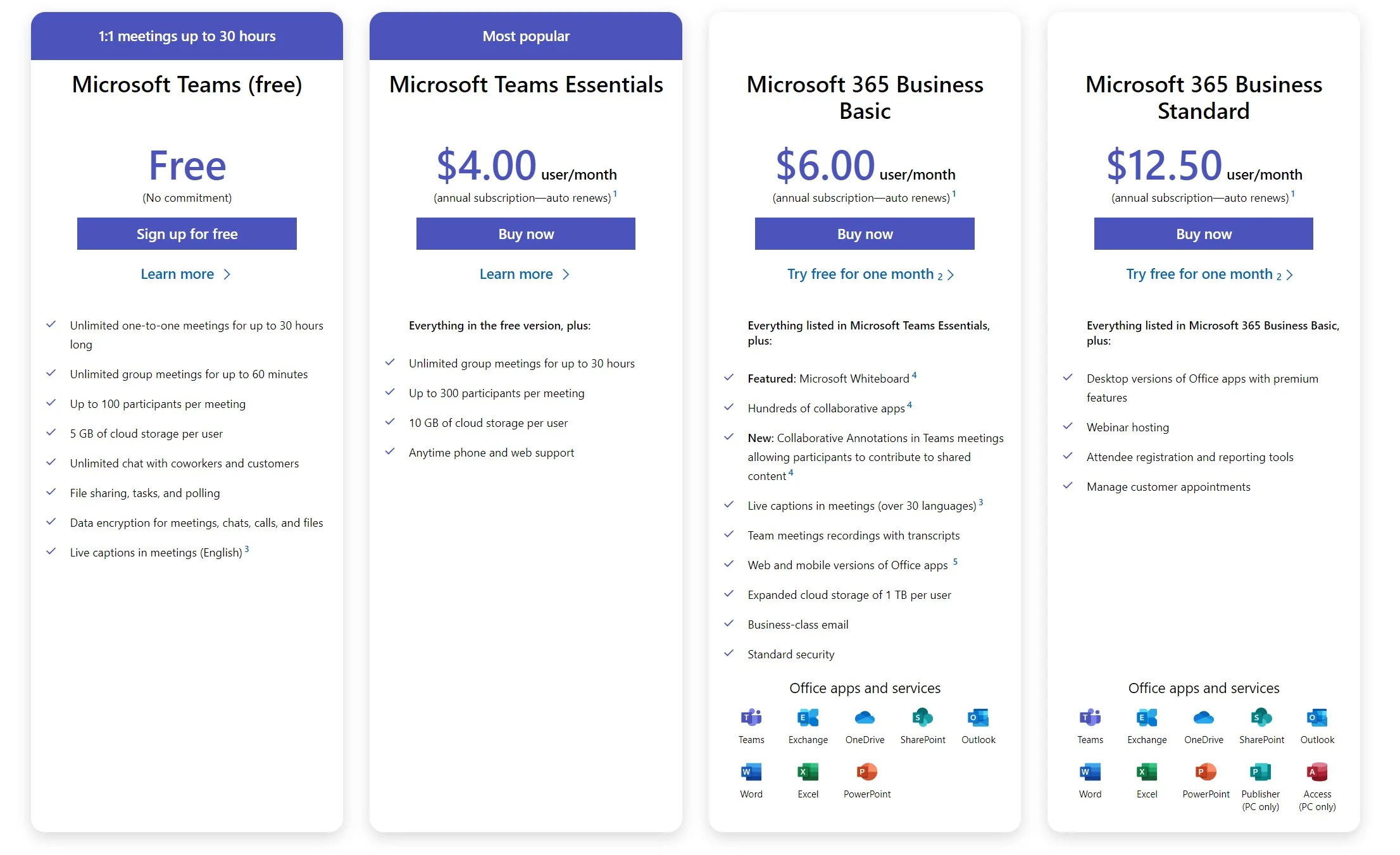 Microsoft Teams の価格