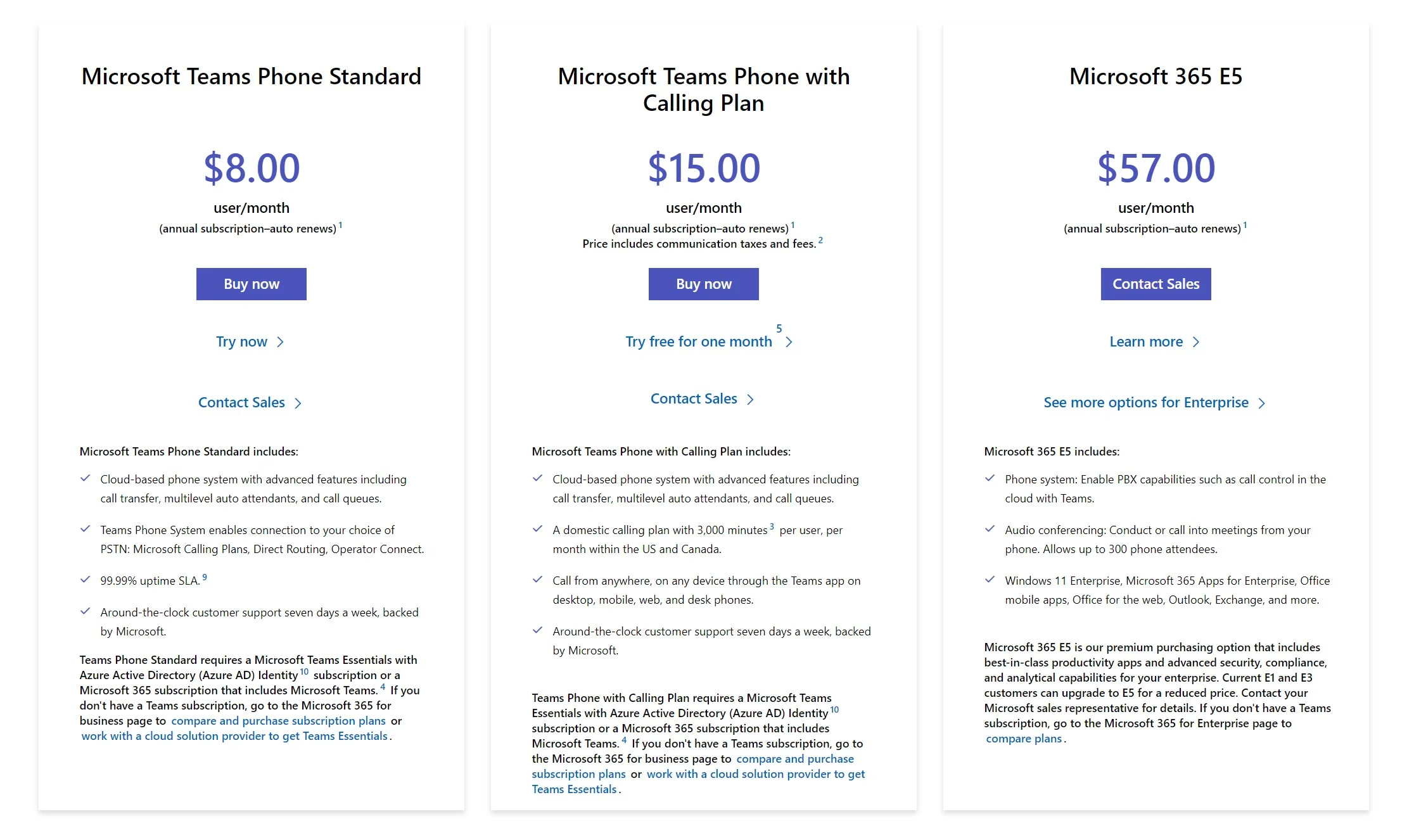 Piani telefonici di Microsoft Teams