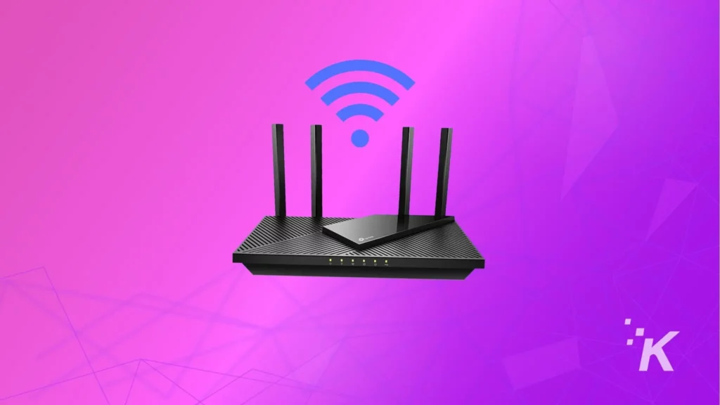 image du routeur wifi sur fond violet