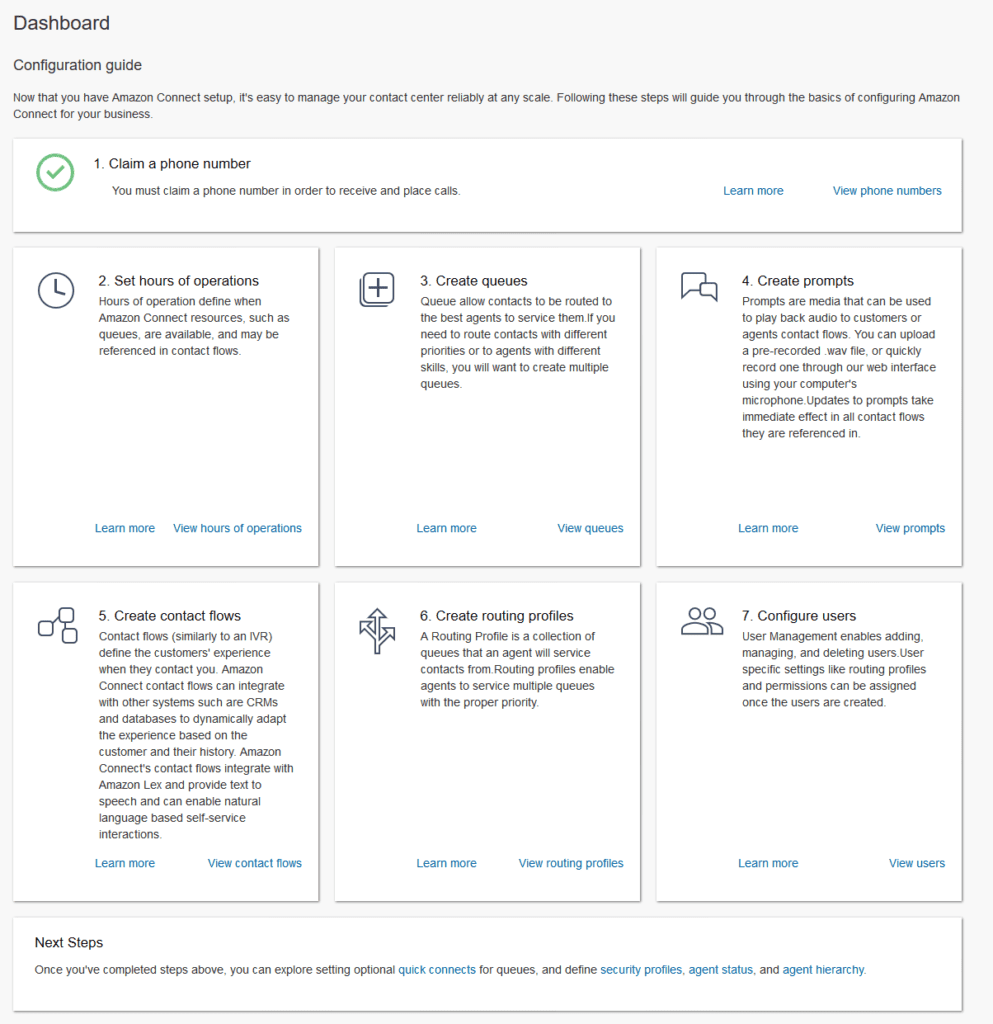 Amazon Connect Dashboard