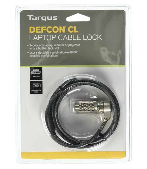 Top 10 Anti-theft Cables and Locks for Laptops - Targus DEFCON Resettable Combo Cable Lock