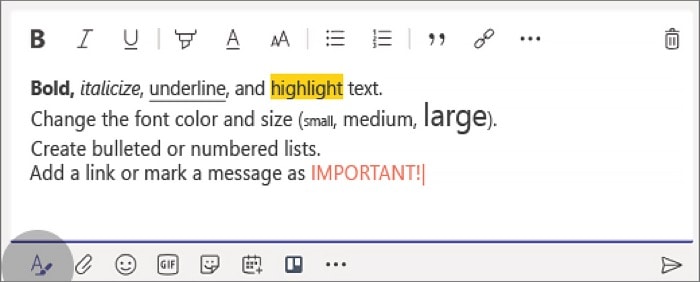 Top 15 Microsoft Teams Tips and Tricks You Should Know - Microsoft Teams Rich Text Messages