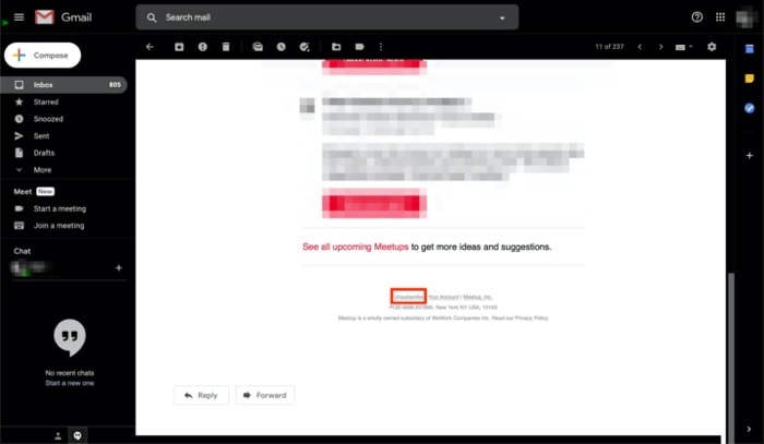 Unsubscribe from unwanted emails using Gmail's utility