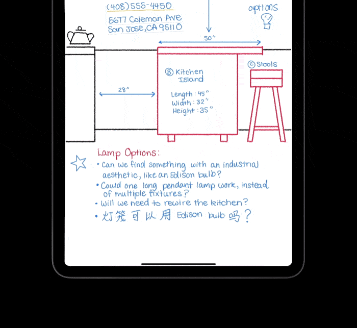 iPadOS 14 Handwritten Notes