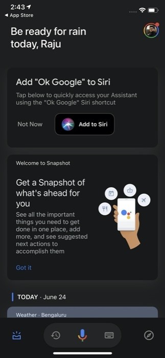 Create a Google Assistant shortcut on Shortcuts