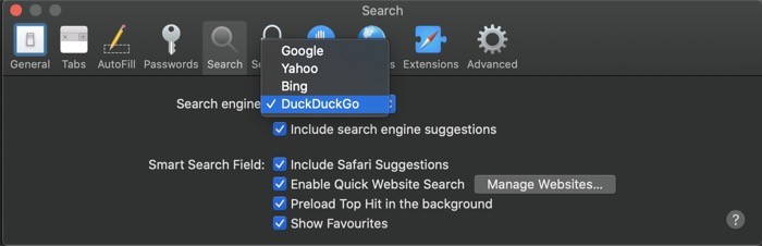 Set default search engine