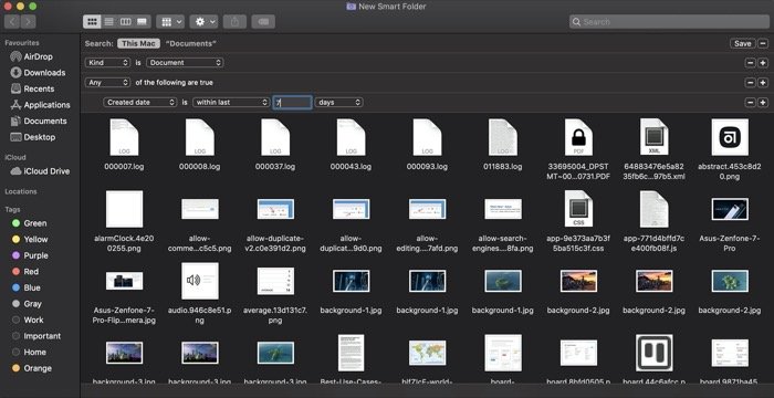 Smart Folder to view recently created documents