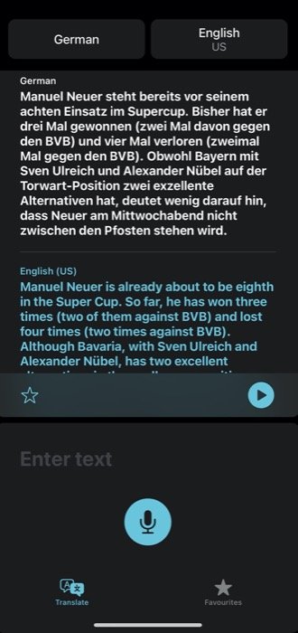 Translate text on Apple Translate