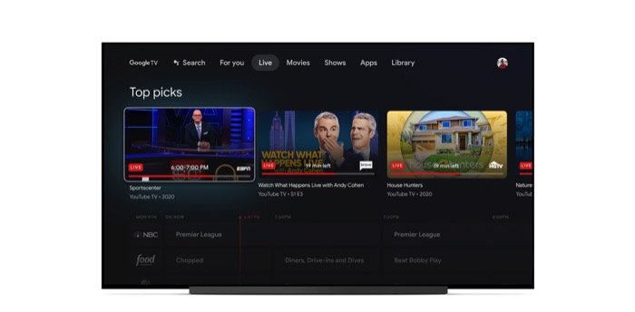 Google TV live TV integration