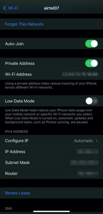 Private Wi-Fi address