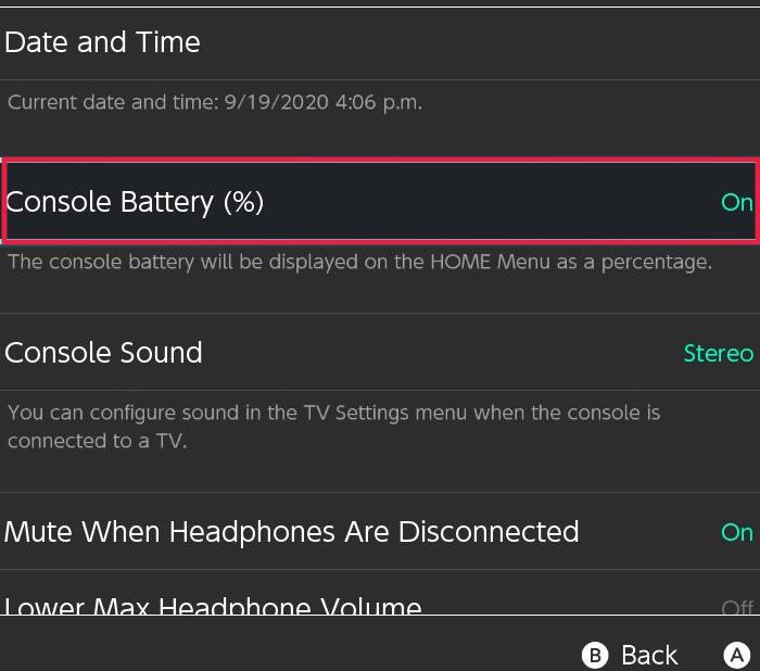 Console Battery (%)