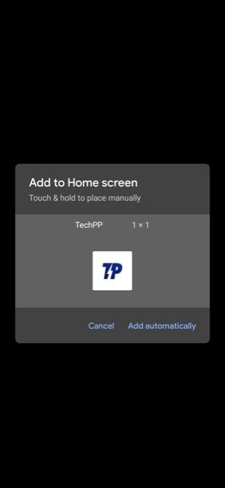 Add website to home screen