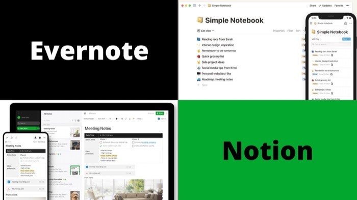Overview (Evernote vs Notion)