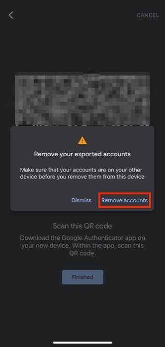 Bulk transfer Authenticator accounts