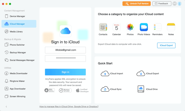 AnyTrans (iCloud Manager)