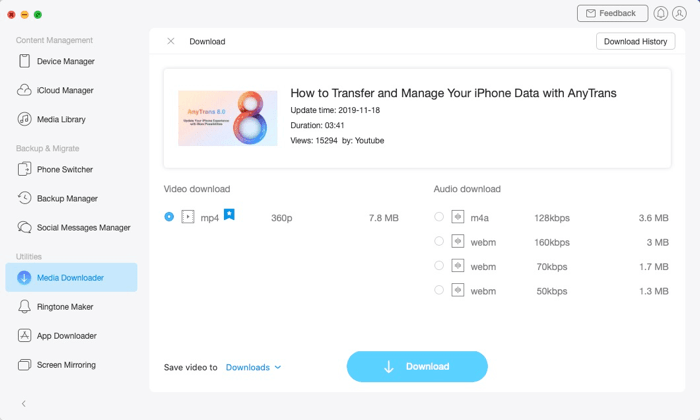 AnyTrans (Media Downloader)