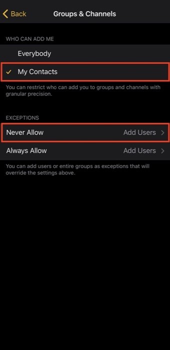 Prevent people from adding into random groups
