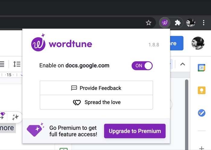 Wordtune extension