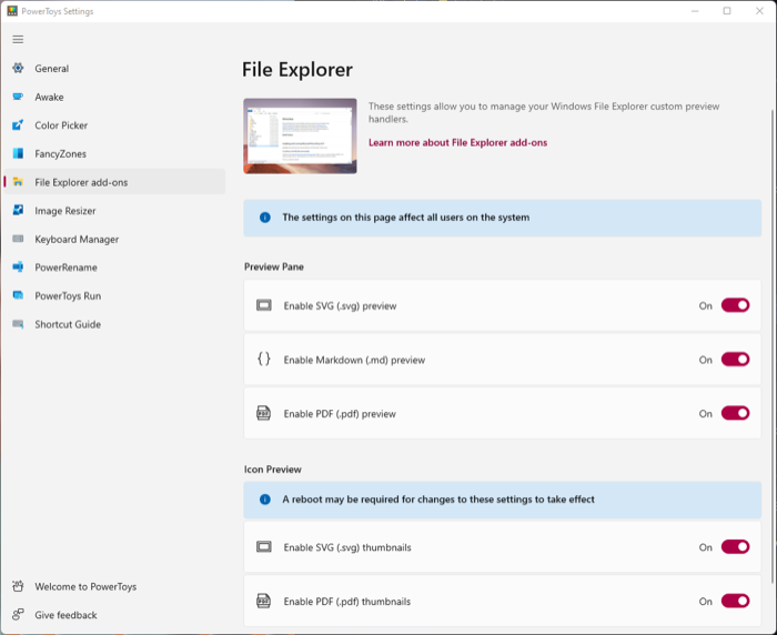 File Explorer add-ons