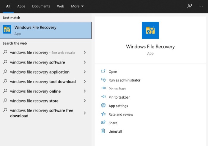 Windows File Recovery