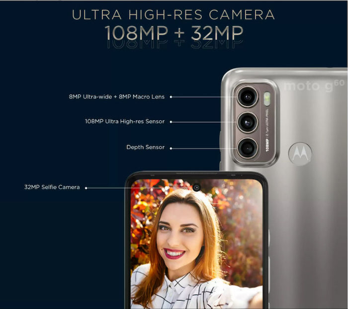 Moto G60: India’s most affordable 108MP+32MP Smartphone! - Motorola Moto G60 camera features