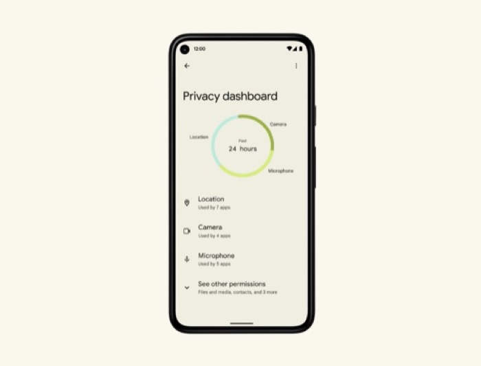 Android 12 beta privacy dashboard