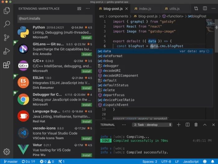 VS Code text editor