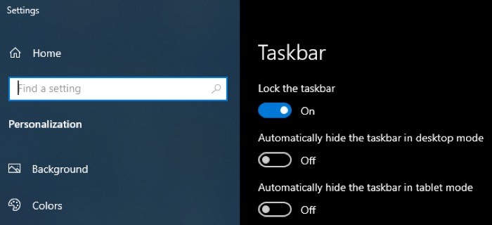 Disable auto-hide taskbar