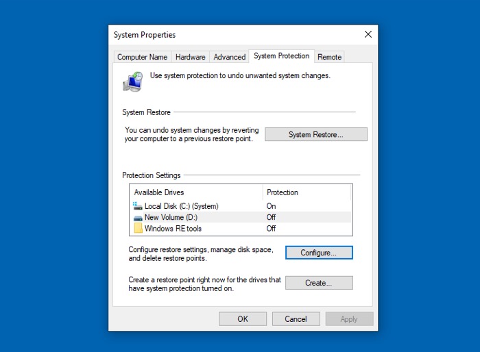 System Restore Windows 10