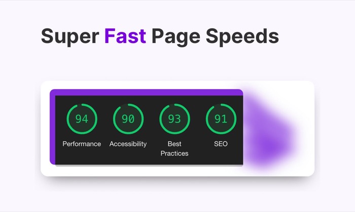 Potion fast page loading speeds