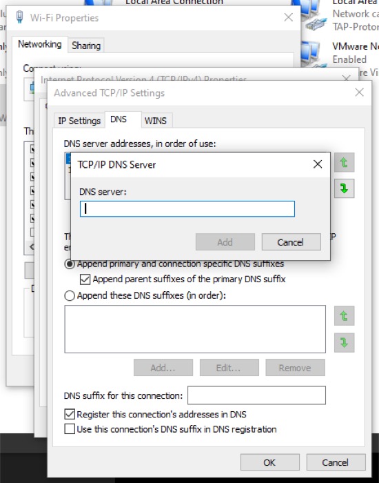 changing DNS server