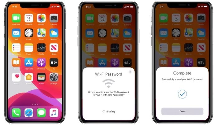 share WiFi password from iPhone to other devices