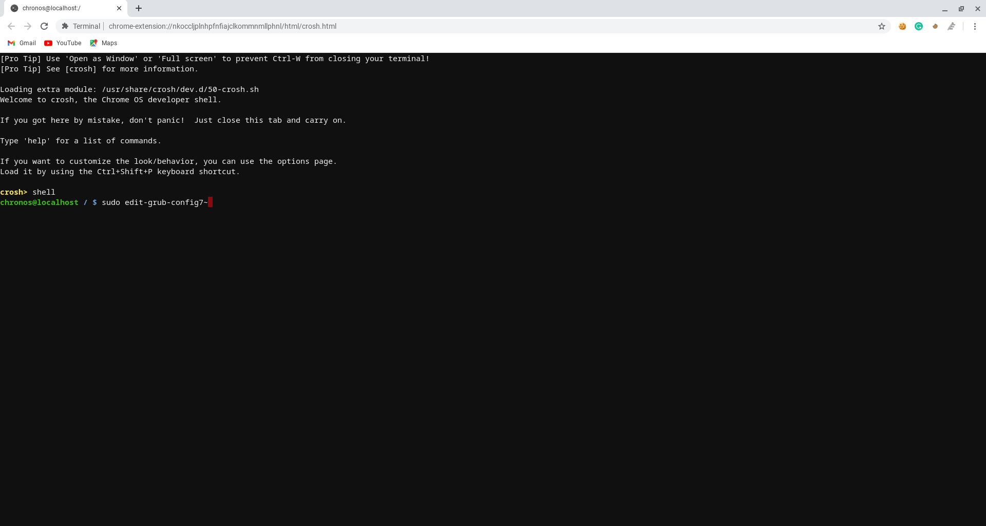 chrome os terminal