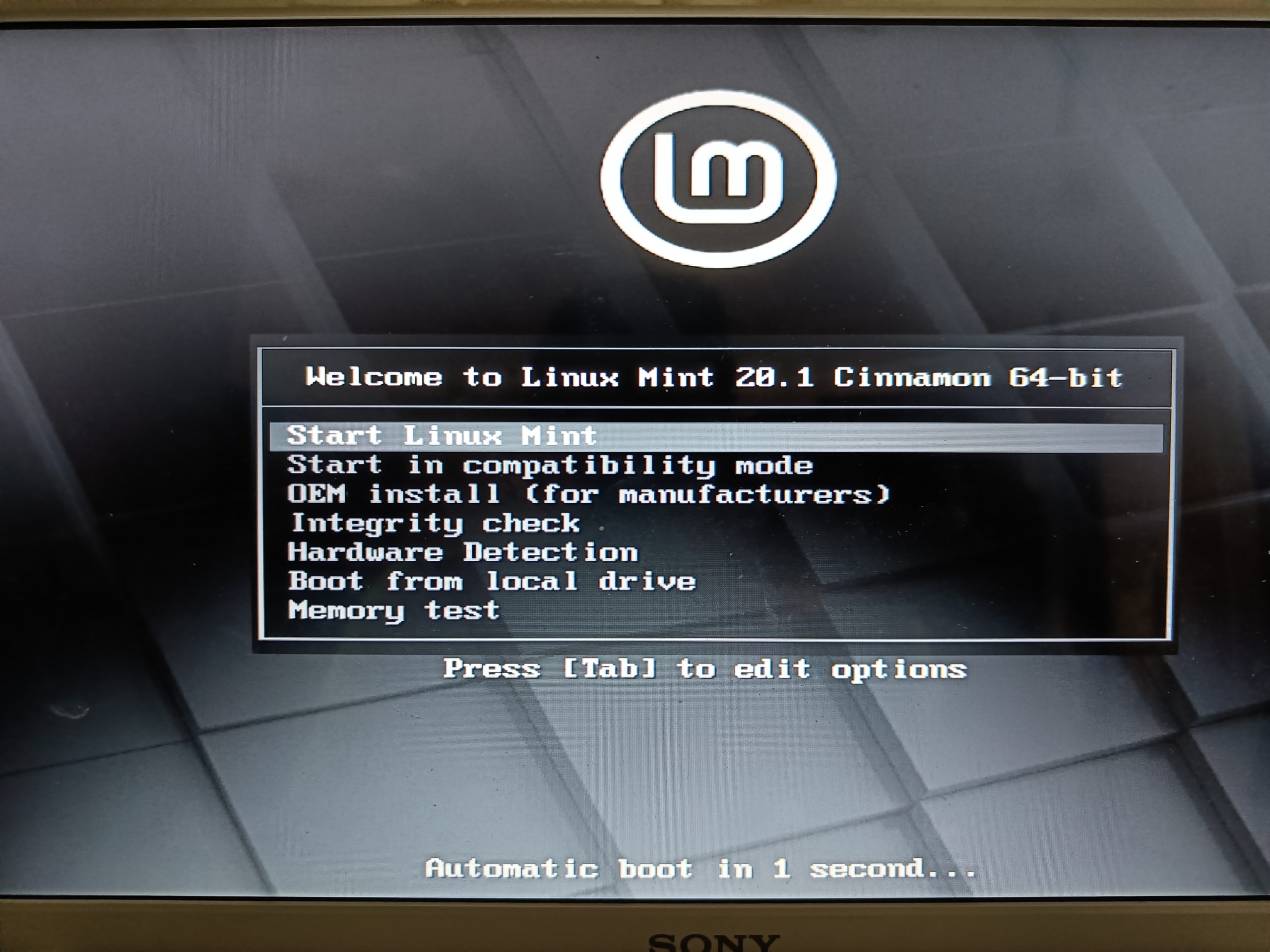 linux boot screen