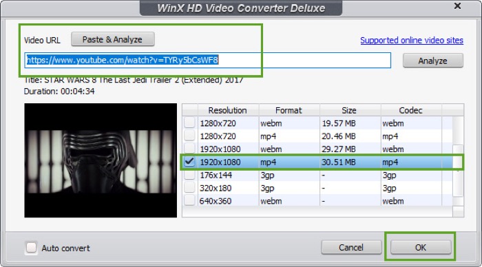 download videos using WinX video converter