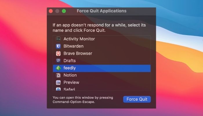 force quit on Mac