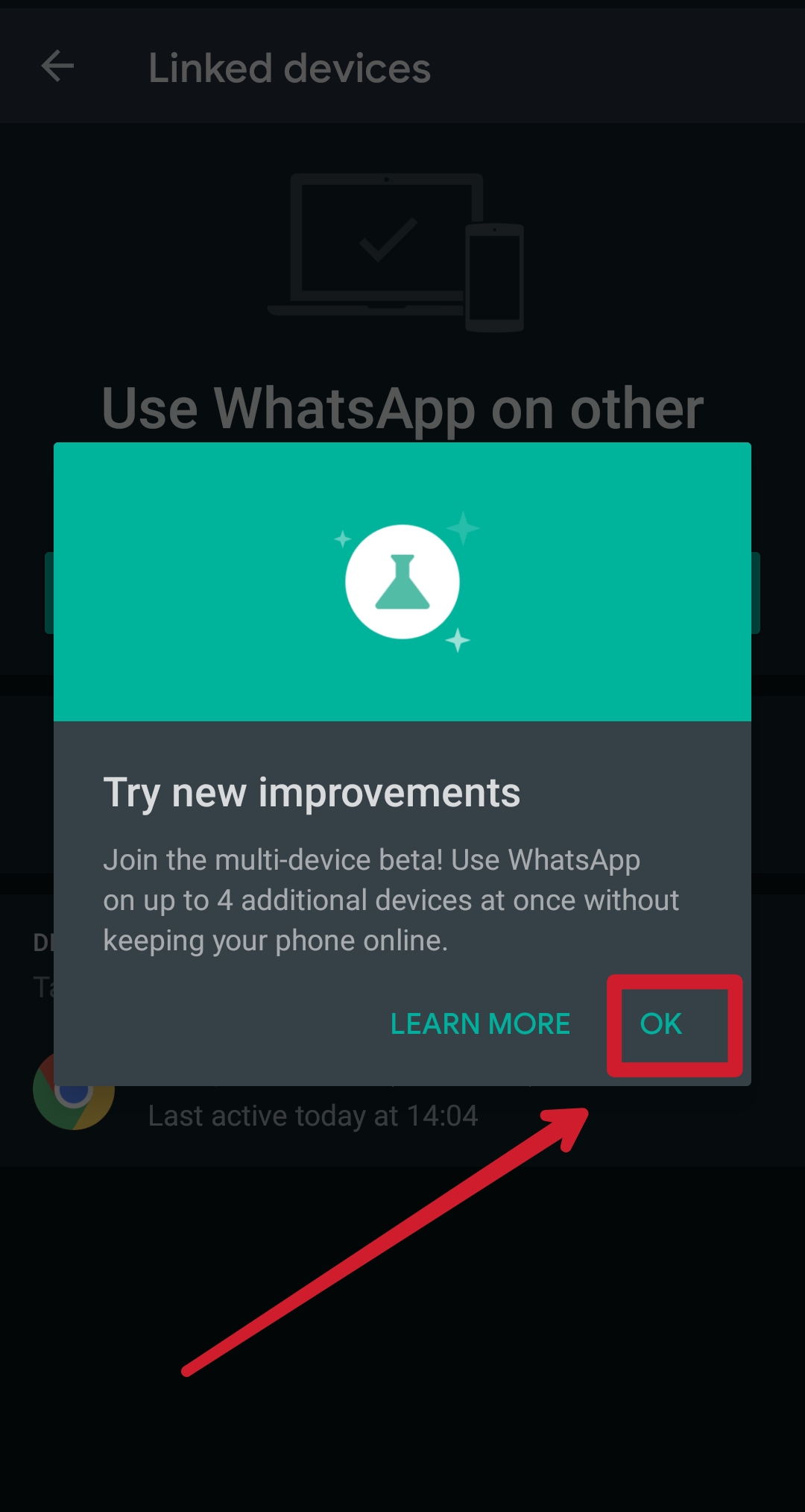 multi-device feature in whatsapp for android