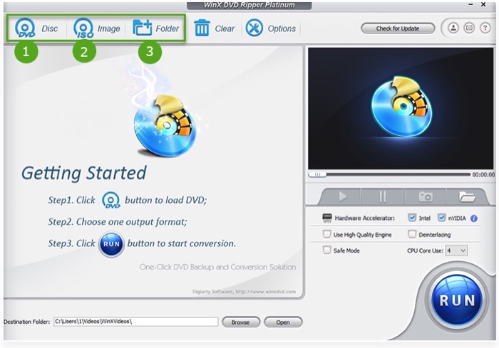 converting DVD to MP4 using WinX DVD Ripper