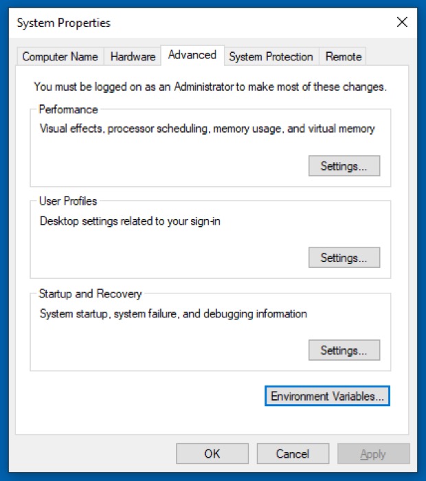 setting the PATH variable in Windows