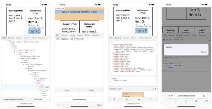 Web Inspector Safari extension