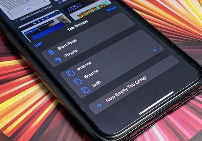 Safari tab groups in iOS 15