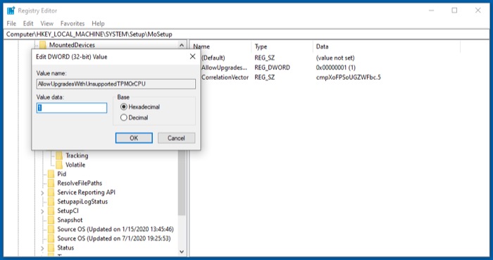 modifying Windows Registry 