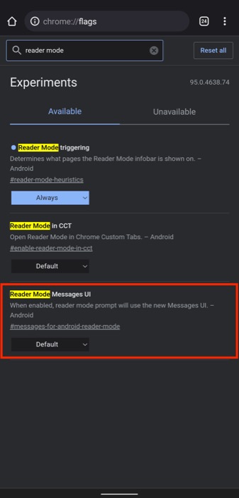 force disable simplified view on Chrome for Android